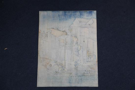 Elizabeth Keith (1887-1956) Moonlight Soochow 1924 16 x 12in., unframed